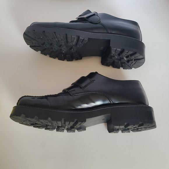 SOLD!! ALDO Chunky Heel Vintage Mens Black Patent Leather Slip-On Shoes Size 44 - Picture 6 of 14